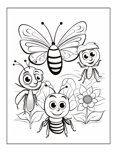 Colouring sample from Bugs & Insects Colouring