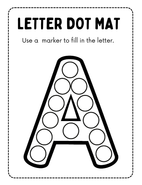 Do-a-Dot sample from Alphabet & Pre-Writing Pack