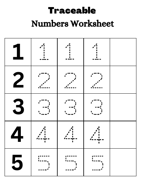 Numbers sample from 03 Numbers & Counting 0-100