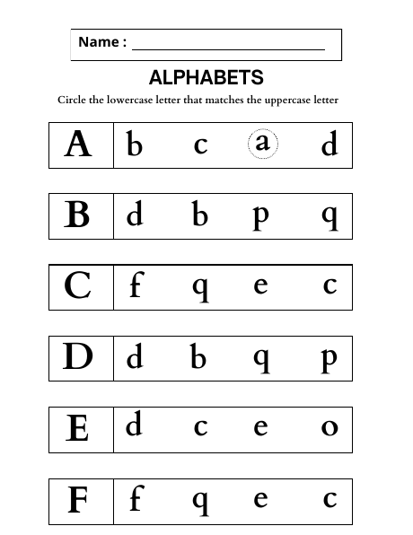 Matching sample from 07 Thinking Skills (Matching, Mazes, Puzzles)