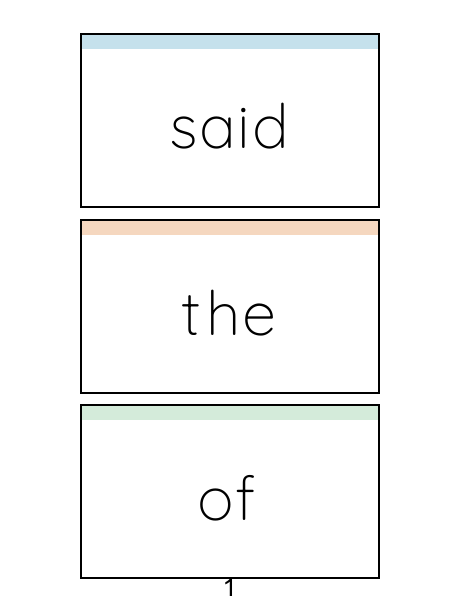 Sight Words sample from Kindergarten to Primary Curriculum (Age 4-8 Yrs)
