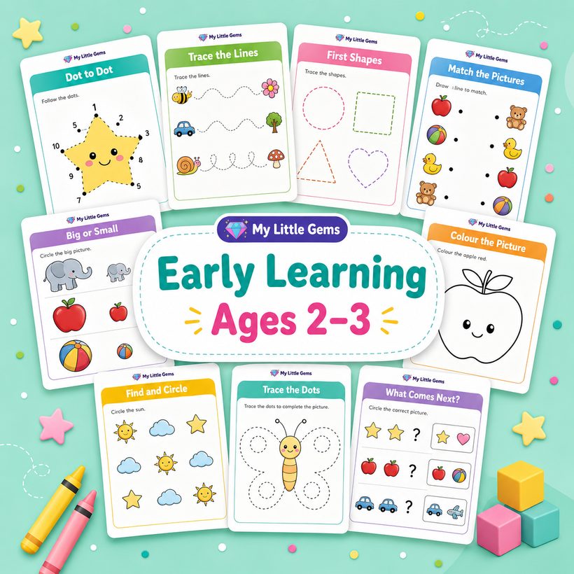 Early Learning Curriculum (Age 2-3 Yrs) – printable worksheets PDF