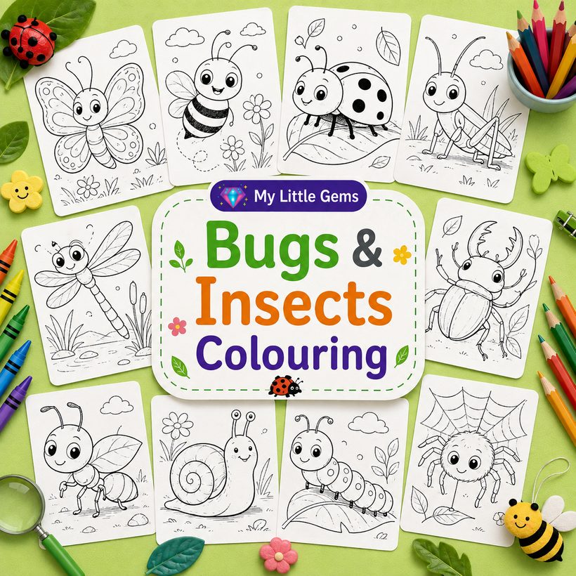 Bugs &amp; Insects Colouring – printable worksheets PDF