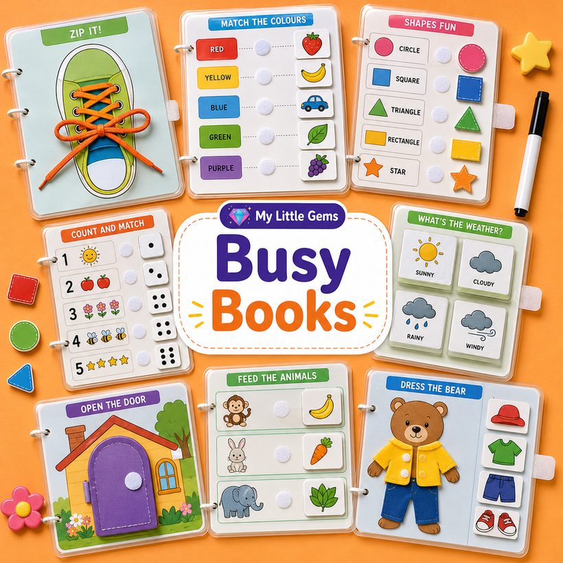Busy Books Pack – printable worksheets PDF