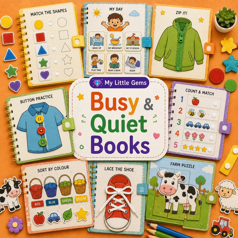 Busy &amp; Quiet Books – printable worksheets PDF