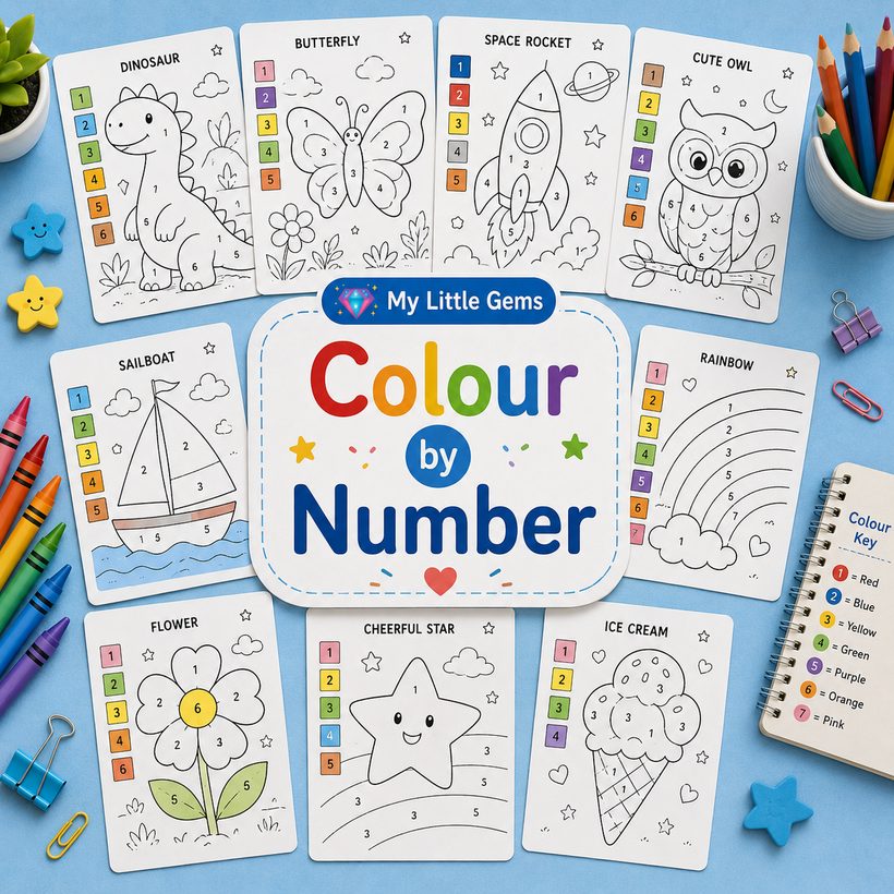 Colour by Number – printable worksheets PDF