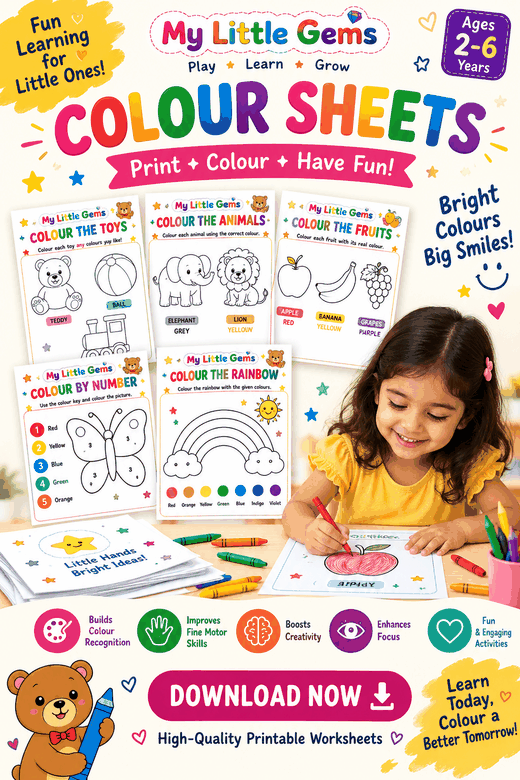 Colouring worksheets from Early Learners Activity Pack