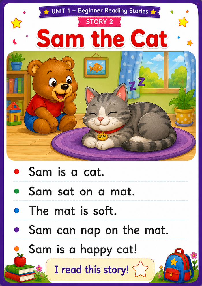 Beginner decodable reading story